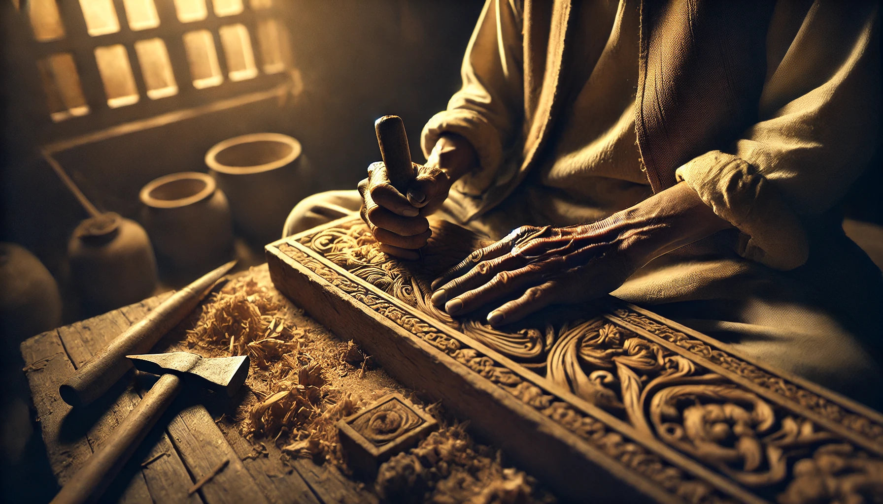 Everest Artisan workshop where skilled Nepalese artisans handcraft wooden frames.