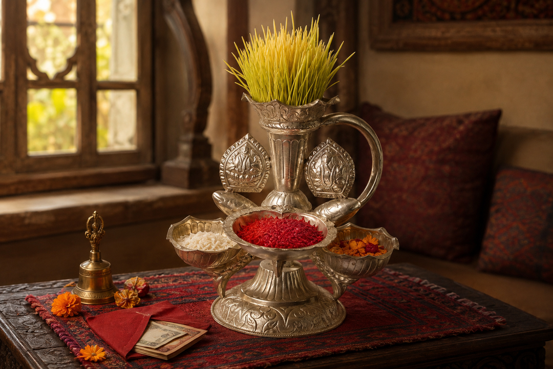 Traditional Nepali Dashain Tika Dani for Dashain