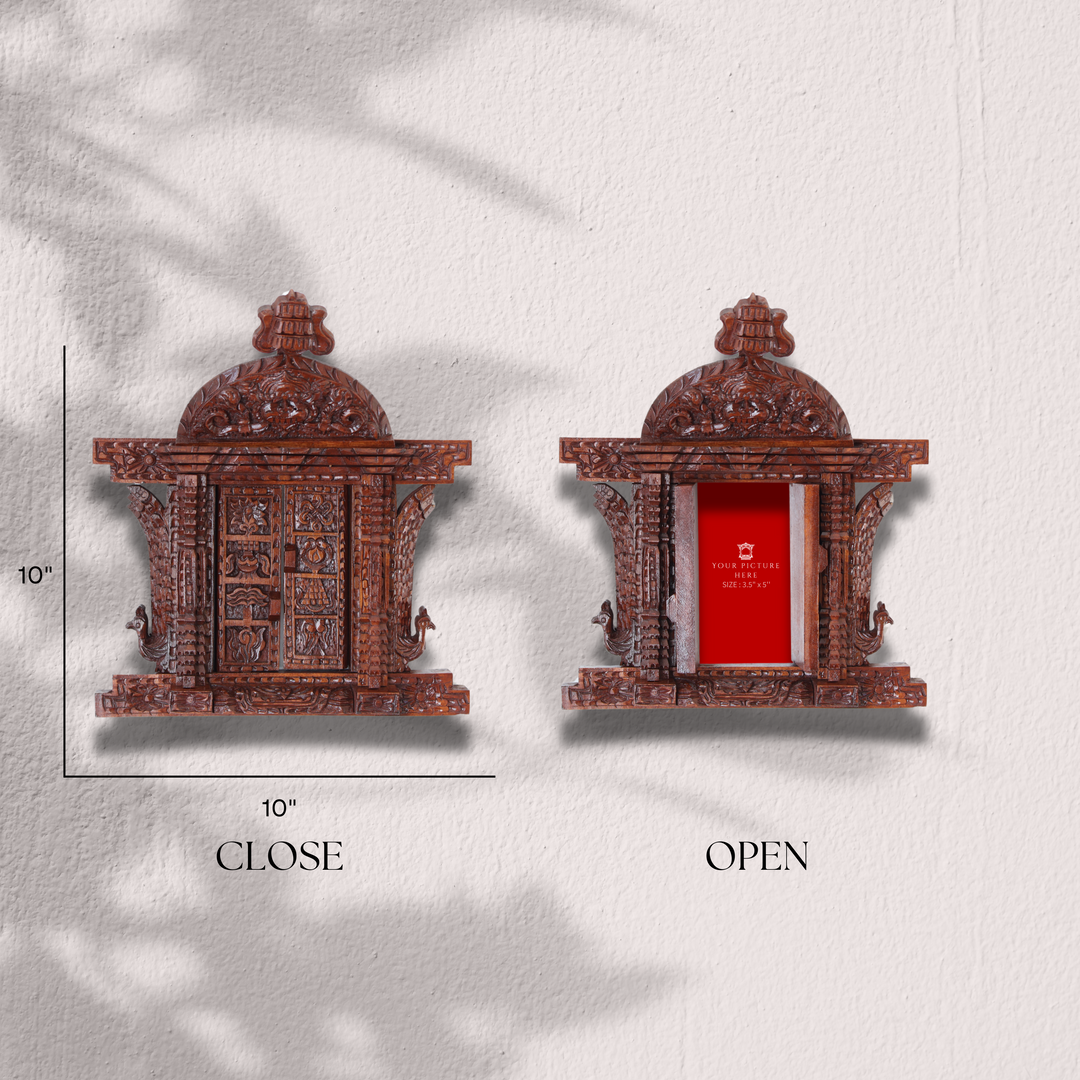 Detailed dimensions of the Asta Mangal handcrafted wooden frame, perfect for wall frame layouts and boho home décor.