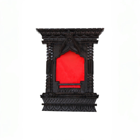 Classic Arch handcrafted wooden frame with intricate Nepalese carvings, perfect for elegant home décor and tabletop display.