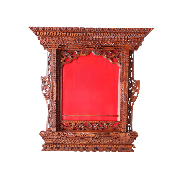 Royal Arch handcrafted wooden frame inspired by traditional Nepalese window designs, perfect for wall décor and statement pieces.